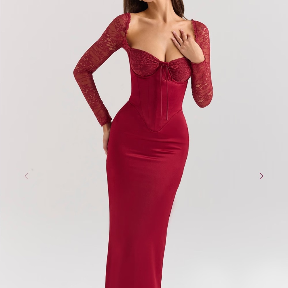 House of CB Red Lace Maxi Dress